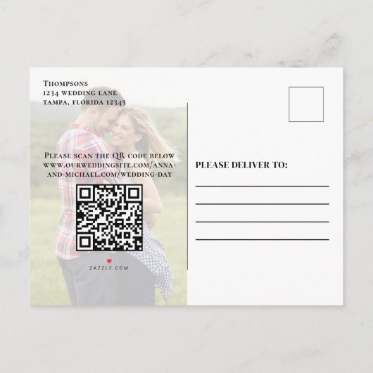 Moderne fotobruiloft sparen de datum aankondigingskaart (Achterkant)