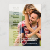 Moderne fotobruiloft sparen de datum aankondigingskaart (Voorkant)