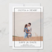 Moderne fotobruiloft sparen de datum kaart (Voorkant)
