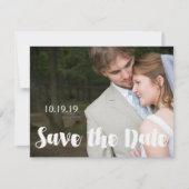 Moderne fotobruiloft sparen de datum save the date (Voorkant)