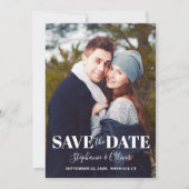Moderne fotobruiloft sparen de datum save the date (Voorkant)