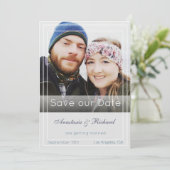 Moderne fotobruiloft sparen de datum save the date (Staand voorkant)