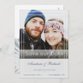 Moderne fotobruiloft sparen de datum save the date (Voorkant / Achterkant)