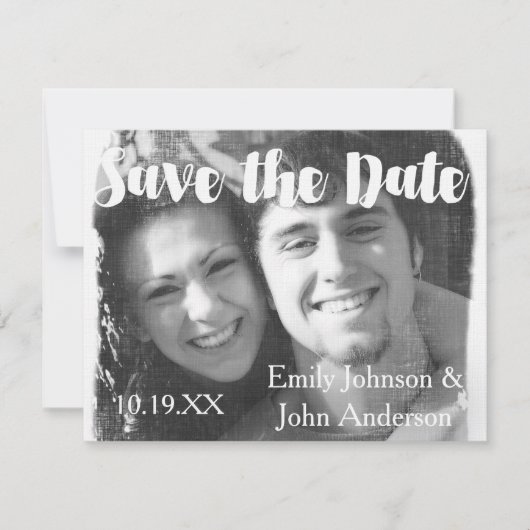 Moderne fotobruiloft sparen de datum save the date (Voorkant)