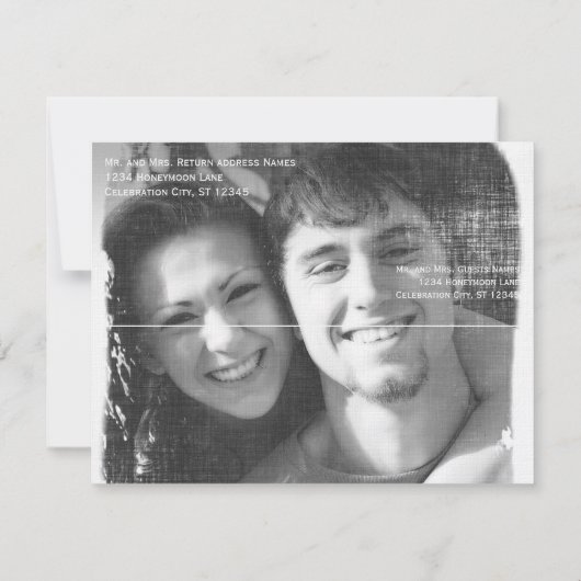 Moderne fotobruiloft sparen de datum save the date (Achterkant)