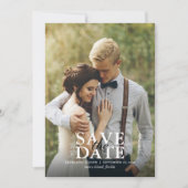 Moderne fotobruiloft sparen de datum save the date (Voorkant)