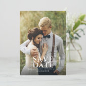 Moderne fotobruiloft sparen de datum save the date (Staand voorkant)
