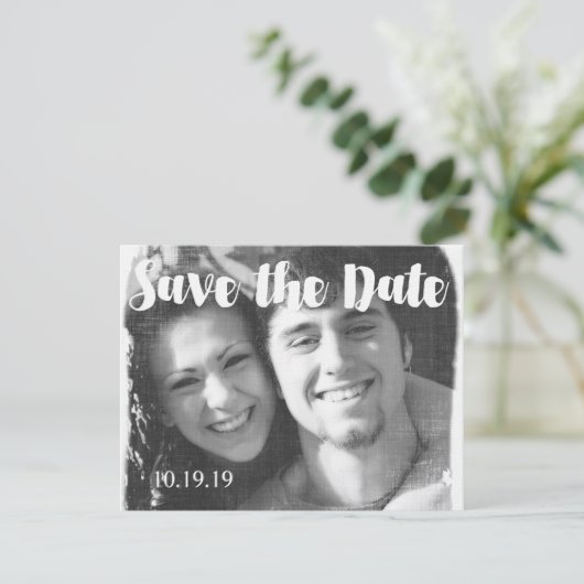 Moderne fotobruiloft sparen de datum save the date (Staand voorkant)