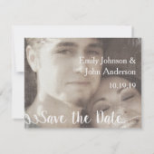 Moderne fotobruiloft sparen de datum save the date (Achterkant)