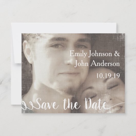 Moderne fotobruiloft sparen de datum save the date (Achterkant)