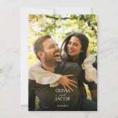 Moderne fotobruiloft sparen de datum save the date (Achterkant)
