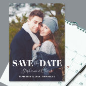 Moderne fotobruiloft sparen de datum save the date