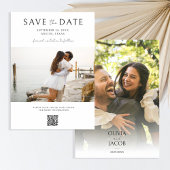 Moderne fotobruiloft sparen de datum save the date