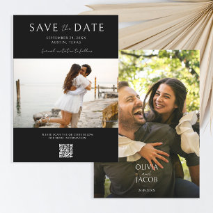 Moderne fotobruiloft sparen de datum save the date