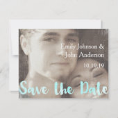 Moderne fotobruiloft sparen de datum save the date (Achterkant)