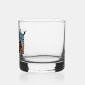 Moderne fotobruiloft sparen de datum whisky glas (Links)