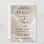 Moderne Fotobruiloftsinvatie met Elegante Script Kaart (Voorkant)