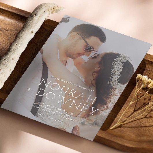 Moderne Fotobruiloftsinvito | Eenvoudig & Elegant