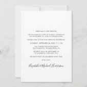 Moderne Fotobruiloftsreceptie Kaart (Achterkant)