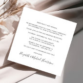 Moderne Fotobruiloftsreceptie Kaart