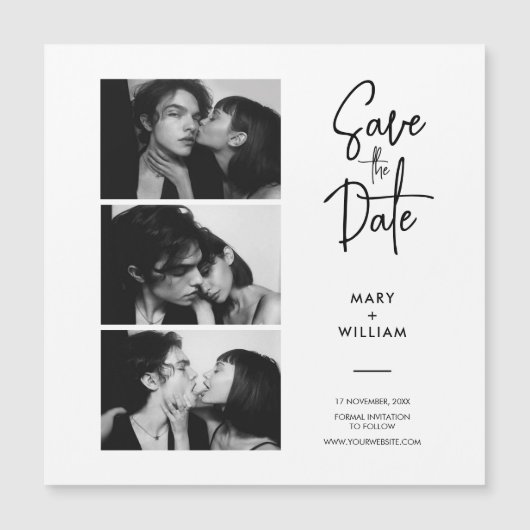 Moderne fotocabine bespaart de datum bruiloft magn (Voorkant)