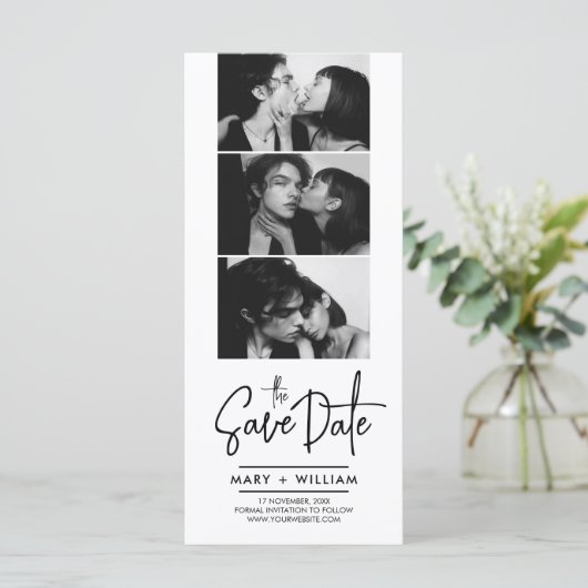 Moderne fotocabine bruiloft opslaan van de datum u (Staand voorkant)