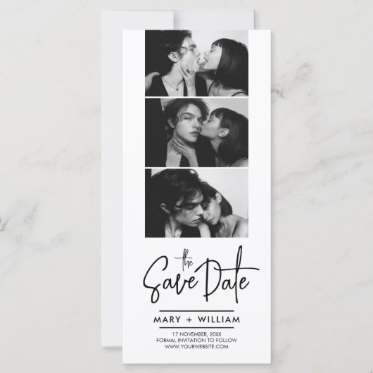 Moderne fotocabine bruiloft opslaan van de datum u (Voorkant)