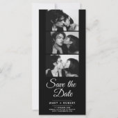 Moderne fotocabine huwelijksuitnodiging save the d (Voorkant)