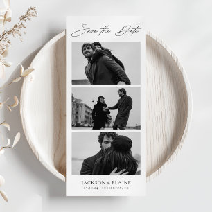 Moderne fotocabine Minimale fotostrip Save The Date