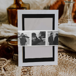 Moderne Fotocabine Strip Collage Wedding Monogram Uitnodigingen Wikkel