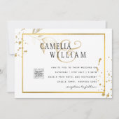 Moderne fotocode QR-huwelijksuitnodiging of save-t (Voorkant)