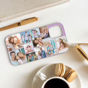 Moderne Fotocollage 11 Foto's Lila Zijwaarts Case-Mate iPhone Case
