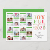 Moderne Fotocollage 2020 Agenda VROLIJKE WENSEN Feestdagenkaart (Voorkant / Achterkant)