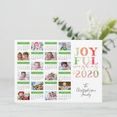 Moderne Fotocollage 2020 Agenda VROLIJKE WENSEN Feestdagenkaart (Staand voorkant)