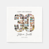 Moderne fotocollage 30e verjaardag servet (Voorkant)