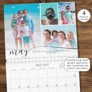 Moderne Fotocollage 4 foto's per maand Kalender
