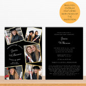 Moderne fotocollage afstudeerfeest folie uitnodiging