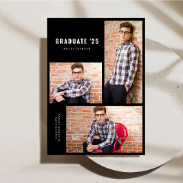 Moderne fotocollage afstuderen aankondiging