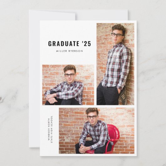 Moderne fotocollage afstuderen aankondiging (Voorkant)