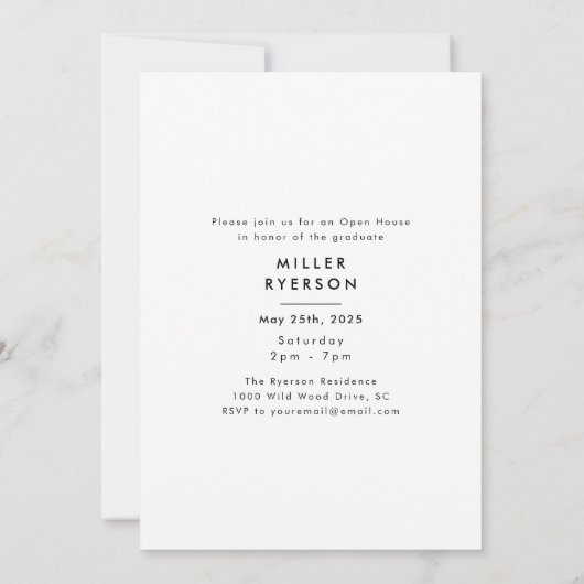 Moderne fotocollage afstuderen aankondiging (Achterkant)