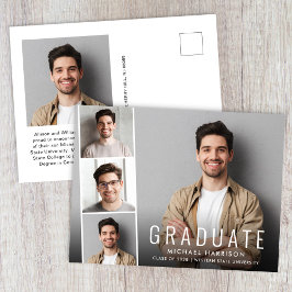 Moderne Fotocollage Afstuderen Aankondigingskaart