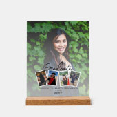 Moderne Fotocollage Afstuderen Keepsake | Wit Acryl Bord (Voorkant)