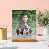 Moderne Fotocollage Afstuderen Keepsake | Wit Acryl Bord (Huwelijk)