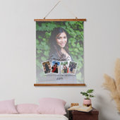 Moderne Fotocollage Afstuderen Keepsake | Wit Hangend Wandkleed (Slaapkamer)
