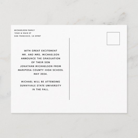 Moderne Fotocollage Afstuderen Klasse van Aankondigingskaart (Achterkant)