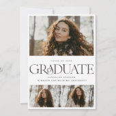 Moderne fotocollage Afstuderen Uitnodiging (Voorkant)