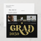 Moderne fotocollage afstuderen voor typografie aankondigingskaart (Voorkant / Achterkant)