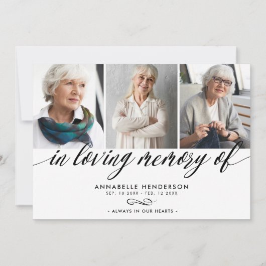 Moderne fotocollage begrafenis bedankt kaart (Voorkant)