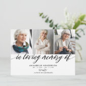 Moderne fotocollage begrafenis bedankt kaart (Staand voorkant)