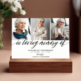 Moderne fotocollage begrafenis bedankt kaart